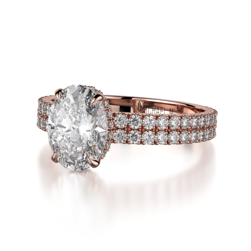Michael M 18k Rose Gold Crown Engagement Ring