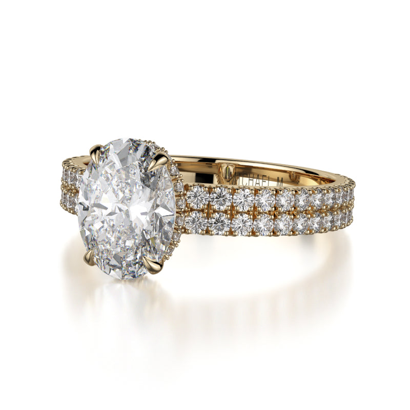 Michael M 18k Yellow Gold Crown Engagement Ring