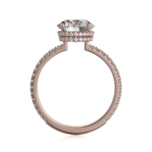Michael M 18k Rose Gold Crown Engagement Ring