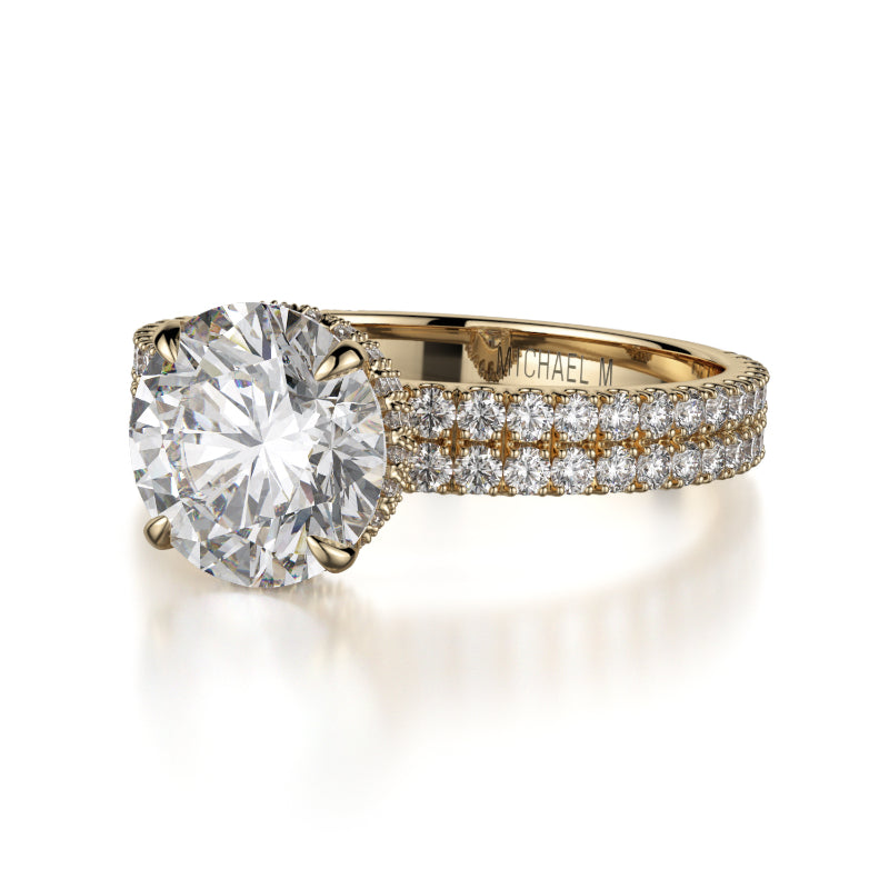 Michael M 18k Yellow Gold Crown Engagement Ring