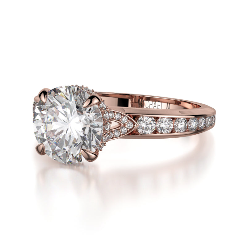 Michael M 18k Rose Gold Crown Engagement Ring