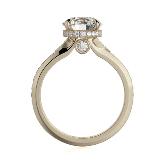 Michael M 18k Yellow Gold Crown Engagement Ring