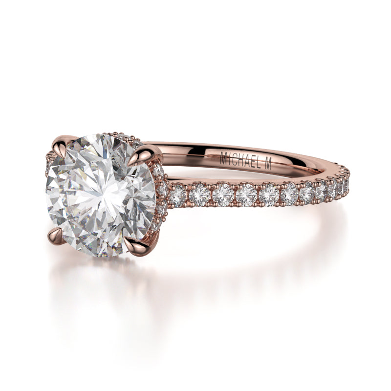 Michael M 18k Rose Gold Crown Engagement Ring