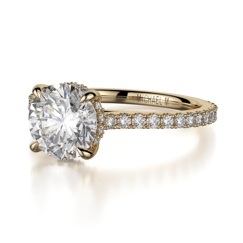 Michael M 18k Yellow Gold Crown Engagement Ring