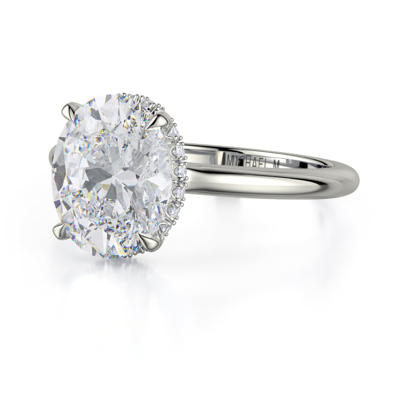 Michael M 18k White Gold Crown Engagement Ring