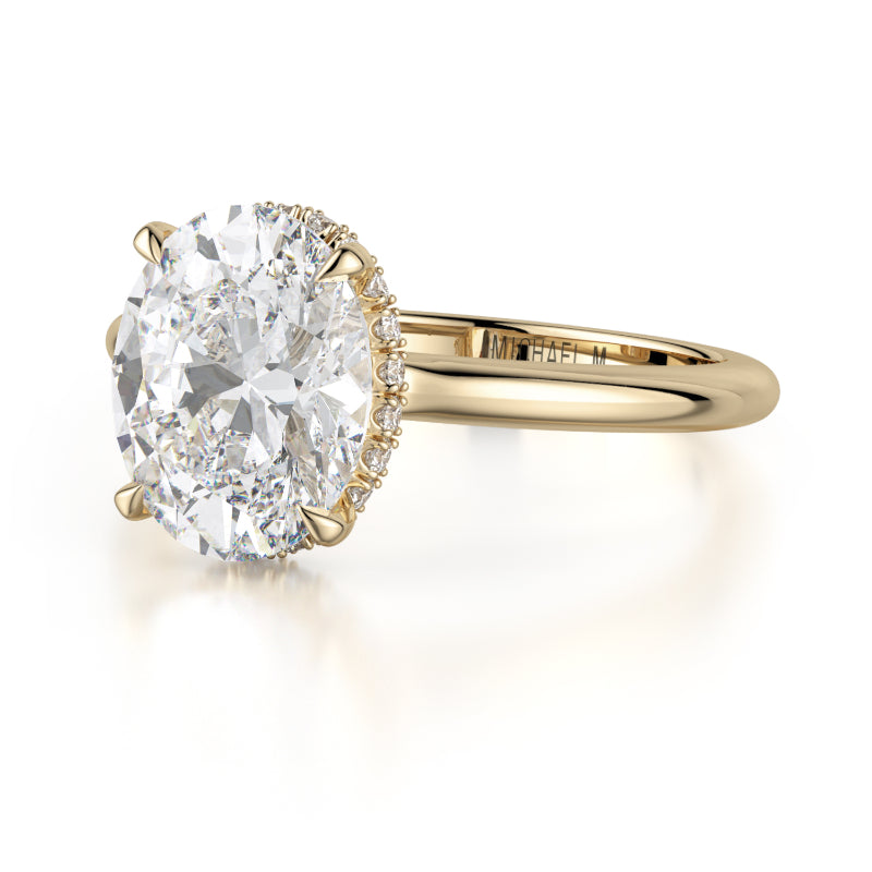 Michael M 18k Yellow Gold Crown Engagement Ring