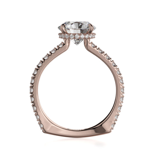 Michael M 18k Rose Gold Crown Engagement Ring