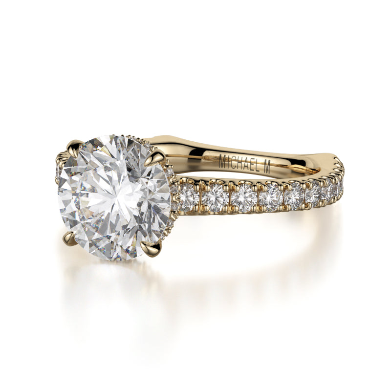 Michael M 18k Yellow Gold Crown Engagement Ring