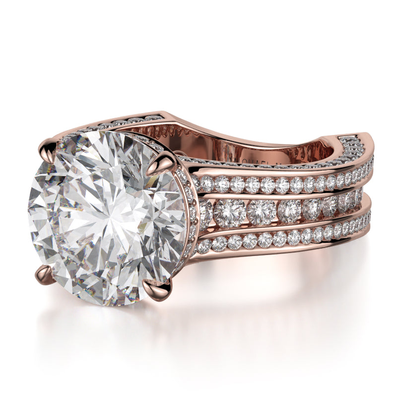 Michael M 18k Rose Gold Strada Engagement Ring
