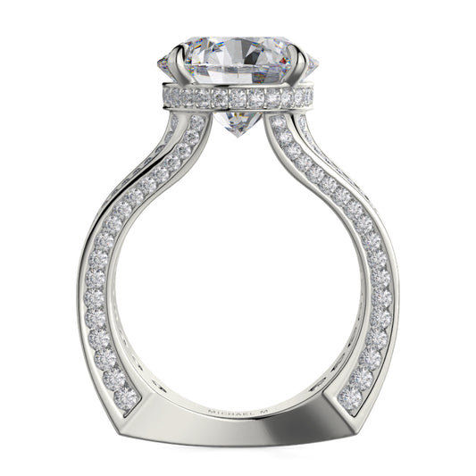 Michael M 18k White Gold Strada Engagement Ring