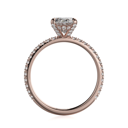 Michael M 18k Rose Gold Crown Engagement Ring