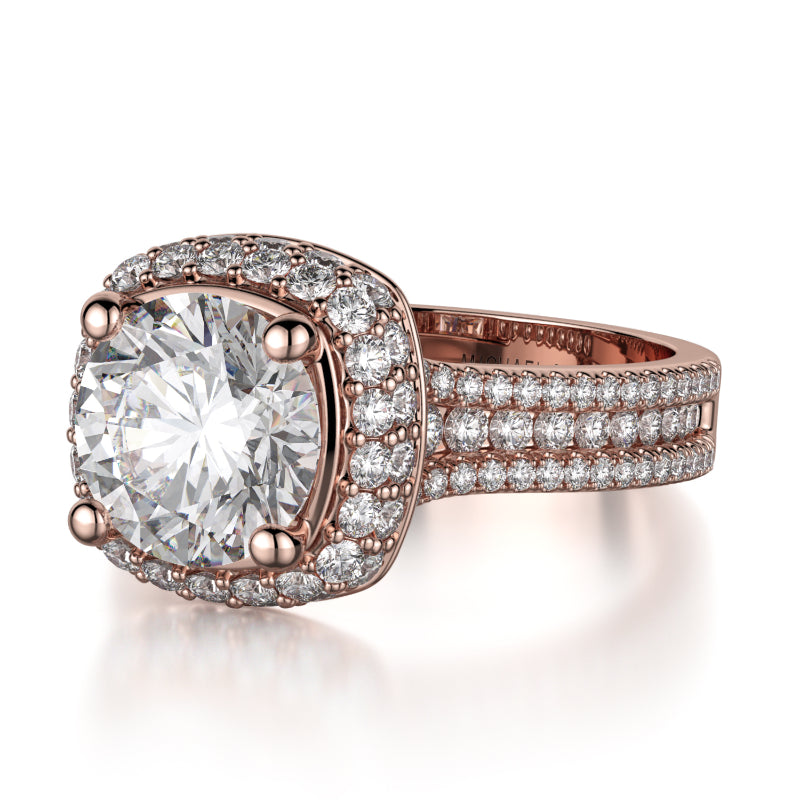 Michael M 18k Rose Gold Defined Engagement Ring
