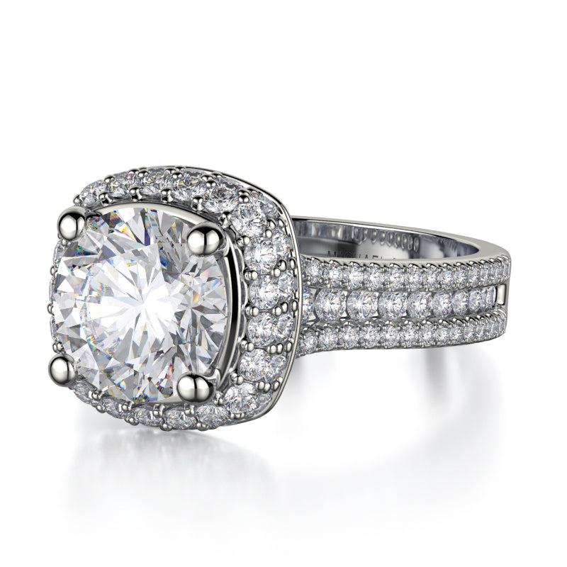 Michael M 18k White Gold Defined Engagement Ring