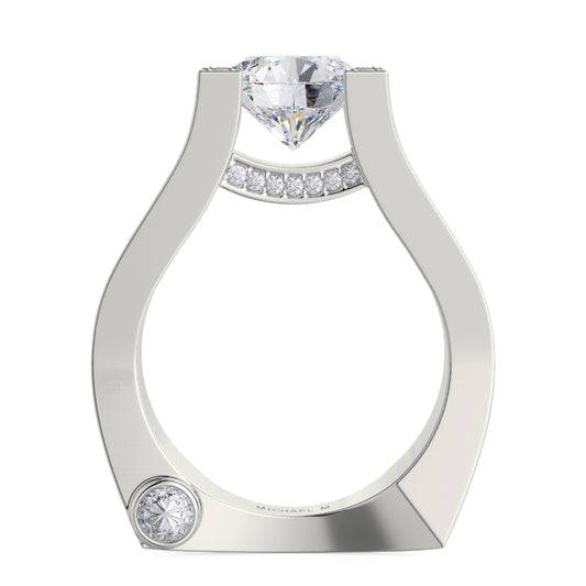 Michael M 18k White Gold Strada Engagement Ring