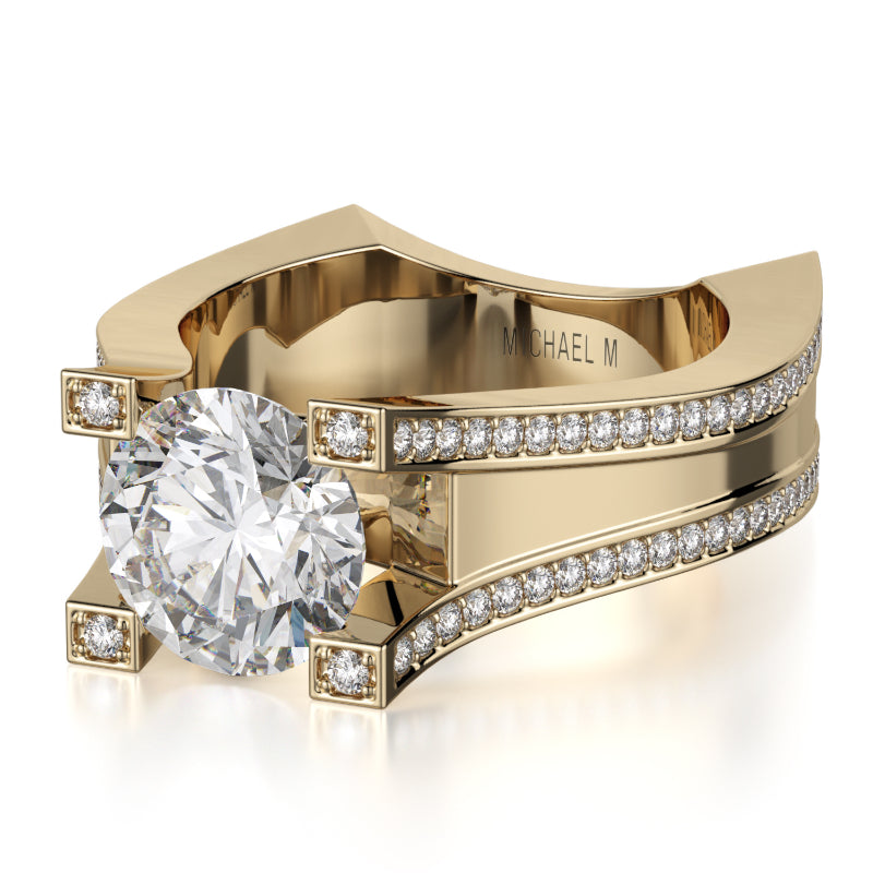 Michael M 18k Yellow Gold Strada Engagement Ring