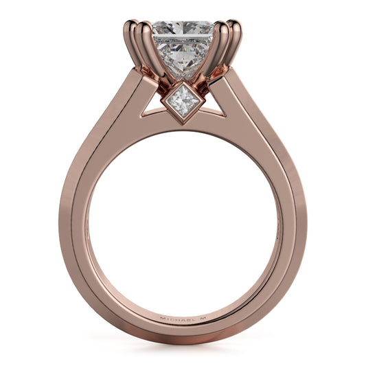 Michael M 18k Rose Gold Princess Engagement Ring