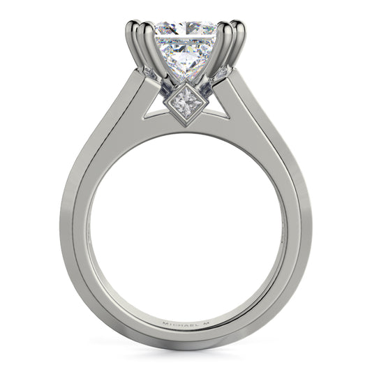 Michael M 18k White Gold Princess Engagement Ring