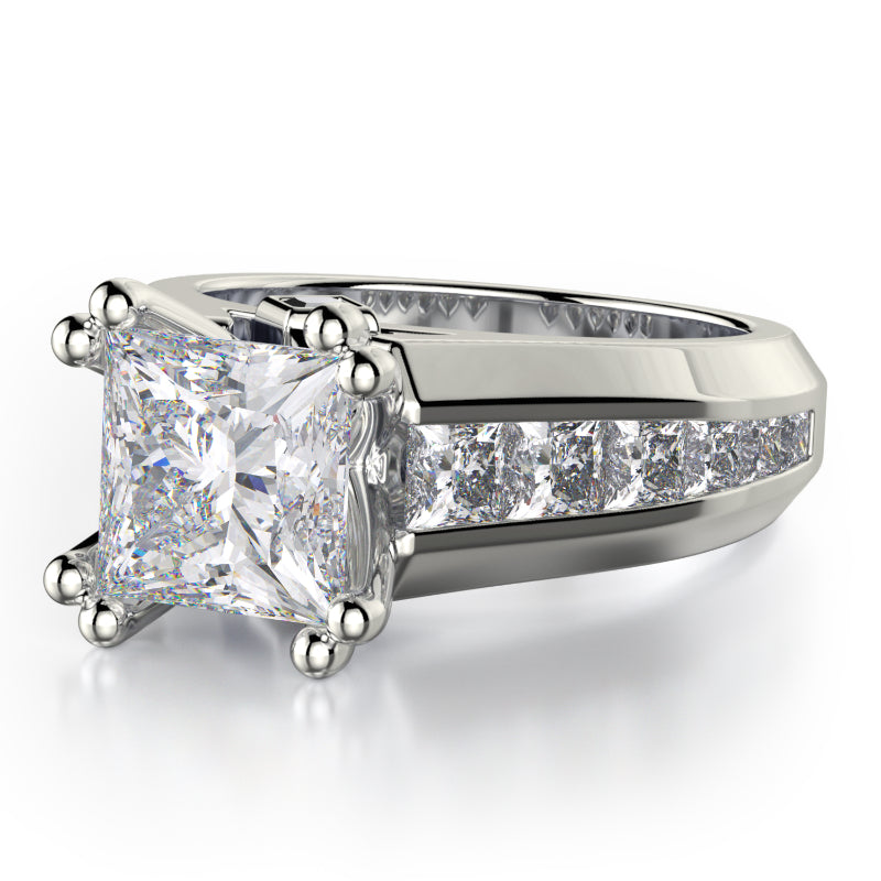 Michael M 18k White Gold Princess Engagement Ring
