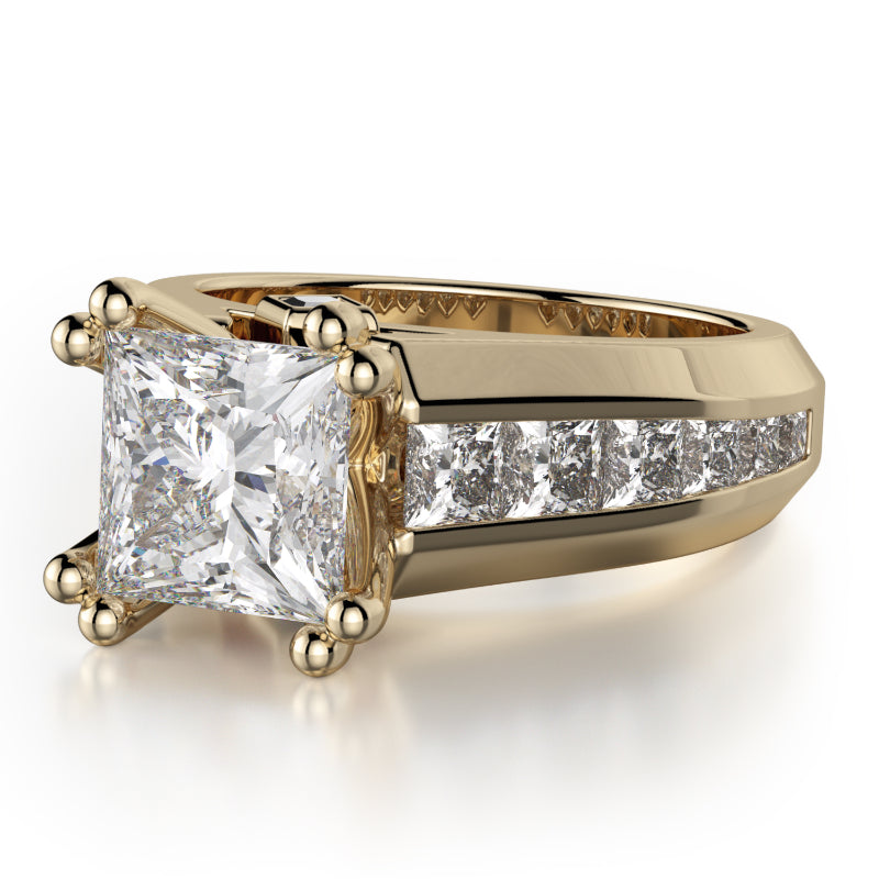 Michael M 18k Yellow Gold Princess Engagement Ring