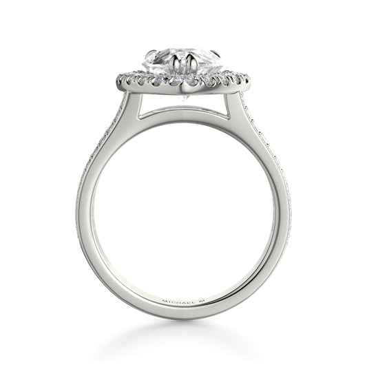 Michael M 18k White Gold Stella Engagement Ring