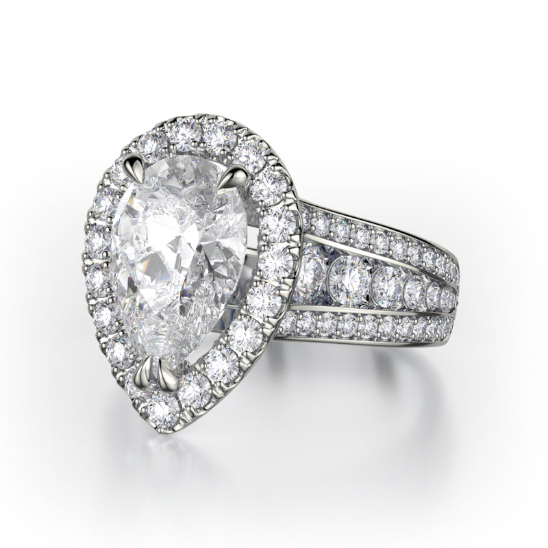 Michael M 18k White Gold Stella Engagement Ring