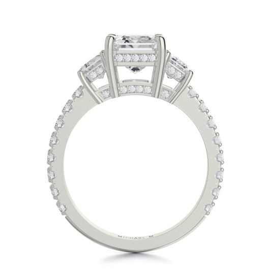 Michael M 18k White Gold Trinity Engagement Ring