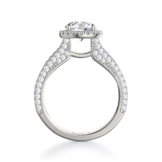 Michael M 18k White Gold Loud Engagement Ring