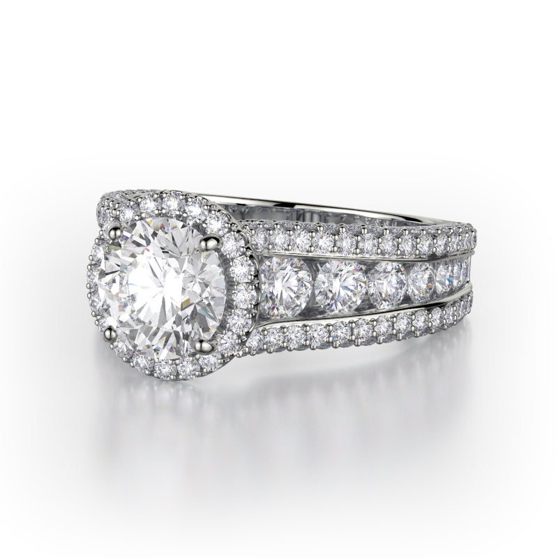 Michael M 18k White Gold Loud Engagement Ring