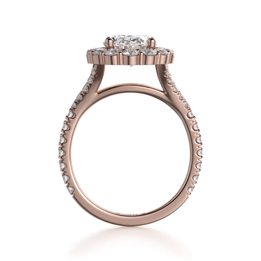 Michael M 18k Rose Gold Defined Engagement Ring