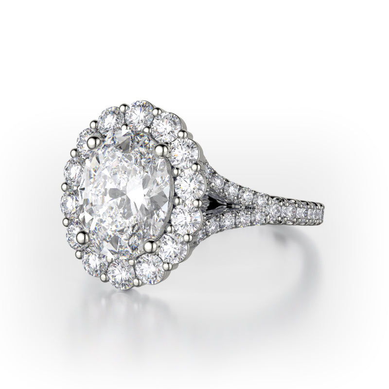 Michael M 18k White Gold Defined Engagement Ring