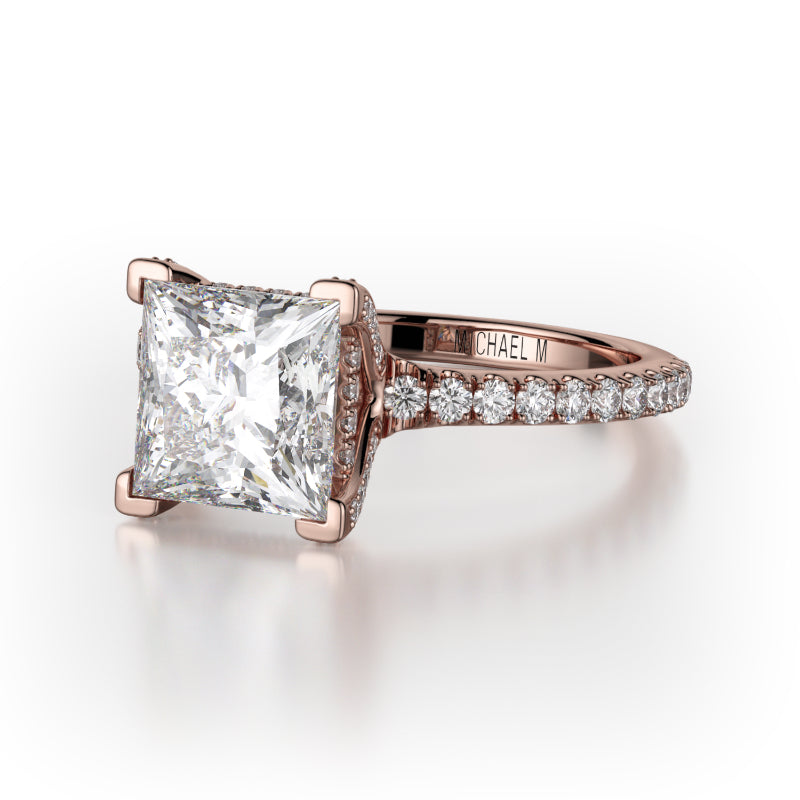 Michael M 18k Rose Gold Crown Engagement Ring