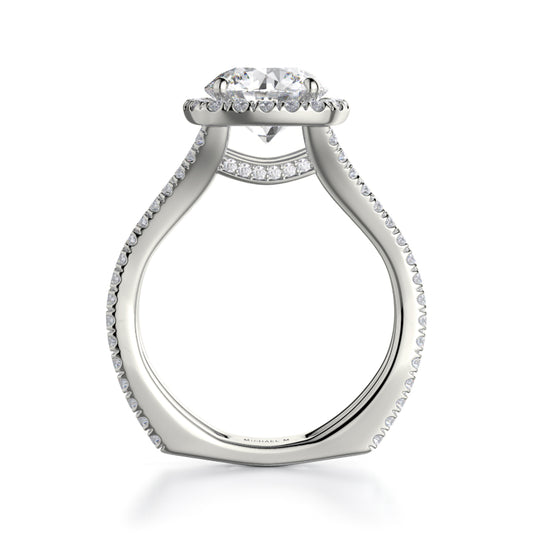 Michael M 18k White Gold Europa Engagement Ring