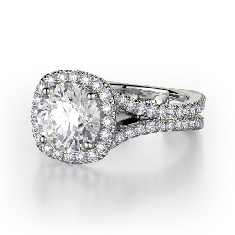 Michael M 18k White Gold Europa Engagement Ring