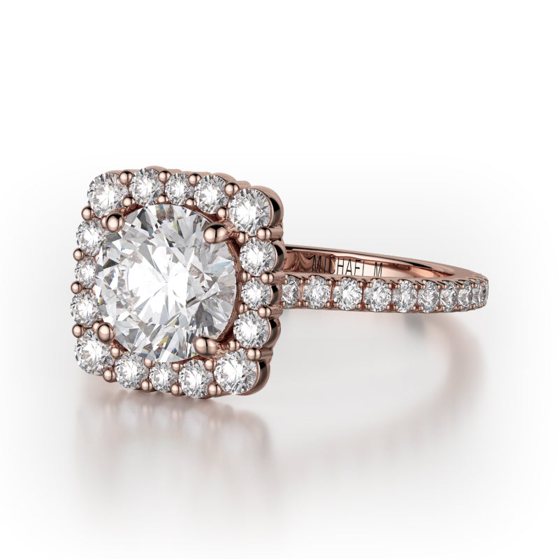 Michael M 18k Rose Gold Defined Engagement Ring