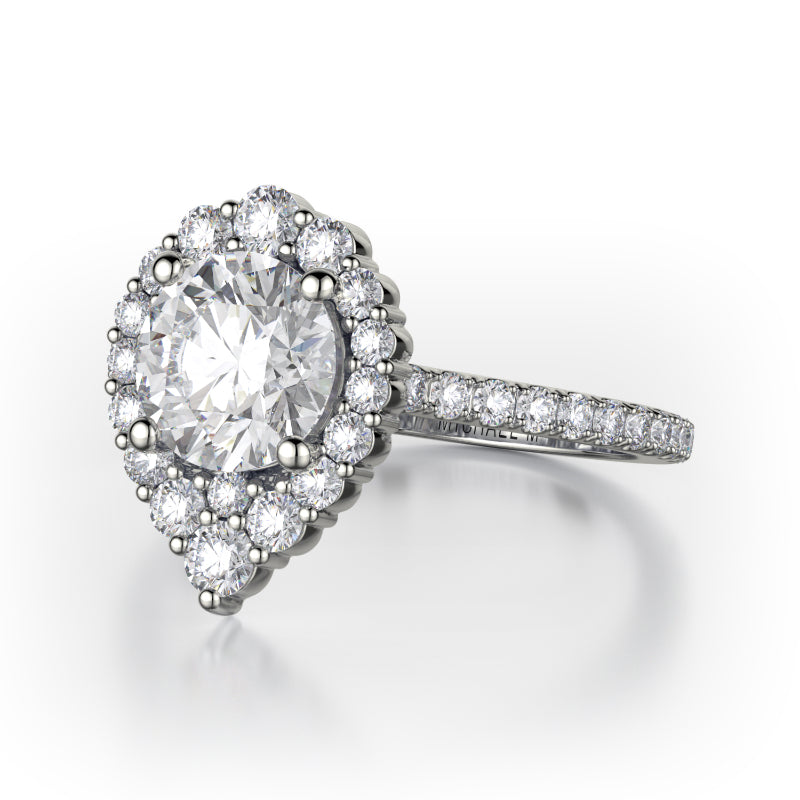 Michael M 18k White Gold Defined Engagement Ring