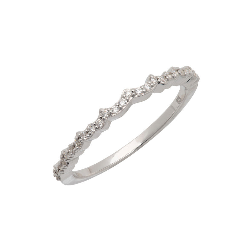 Peter Storm 14k White Gold Diamond Wedding Band