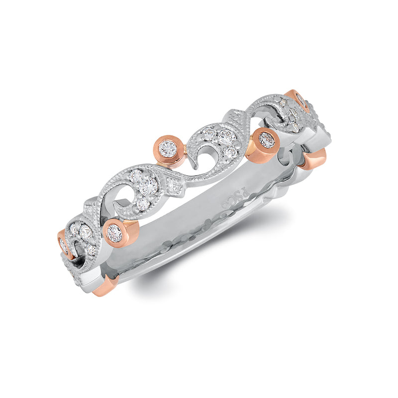 Peter Storm Two Tone 14k Gold Diamond Wedding Band