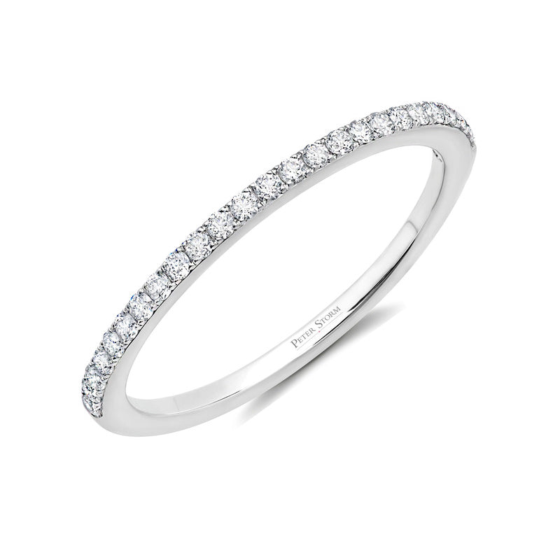 Peter Storm 14k White Gold Diamond Wedding Band