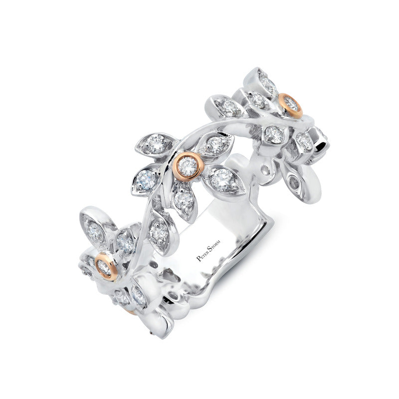 Peter Storm 14k White Gold Diamond Wedding Band