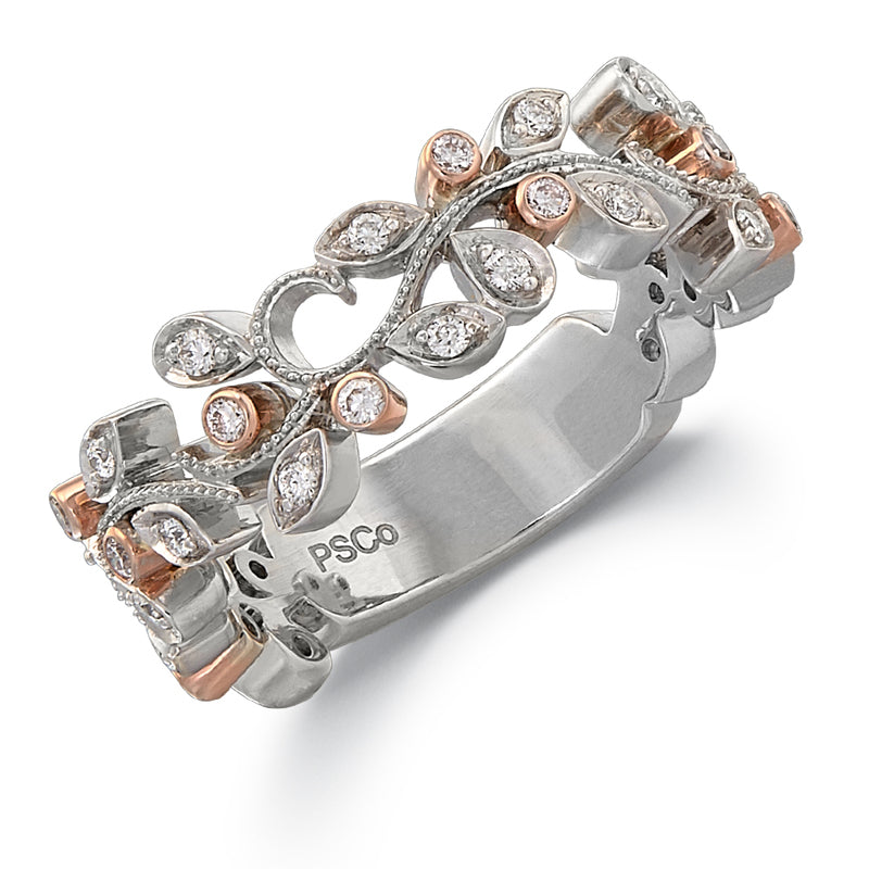 Peter Storm 14k White Gold Diamond Wedding Band