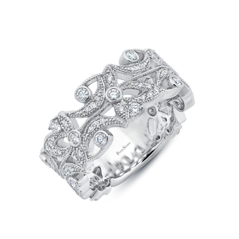 Peter Storm 14k White Gold Diamond Wedding Band
