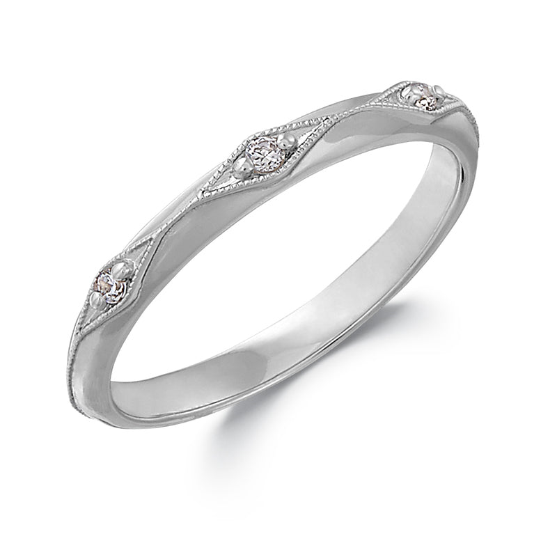 Peter Storm 14k White Gold Diamond Wedding Band
