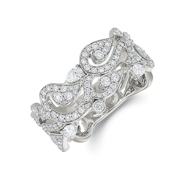 Peter Storm 14k White Gold Diamond Wedding Band