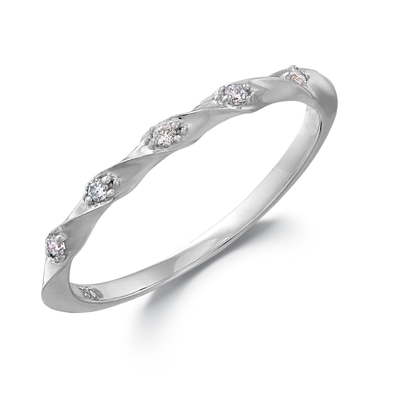 Peter Storm 14k White Gold Diamond Wedding Band