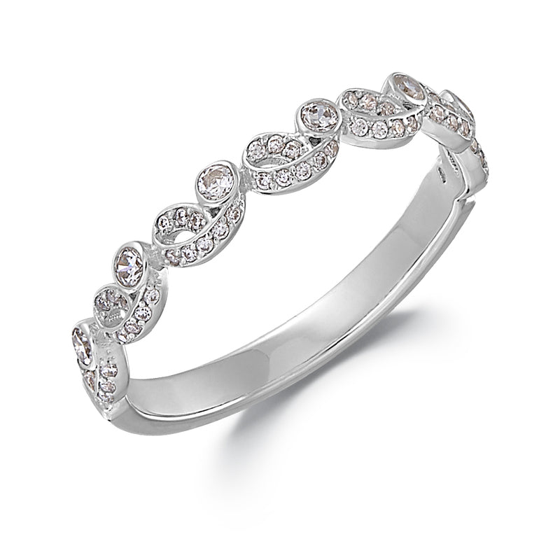 Peter Storm 14k White Gold Diamond Wedding Band