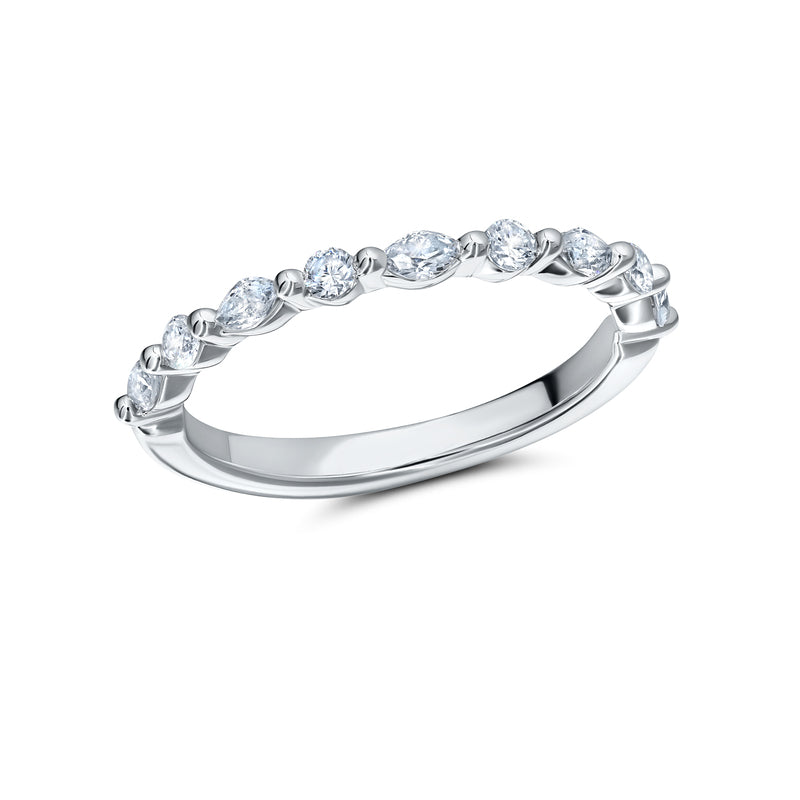 Peter Storm 14k White Gold Diamond Wedding Band