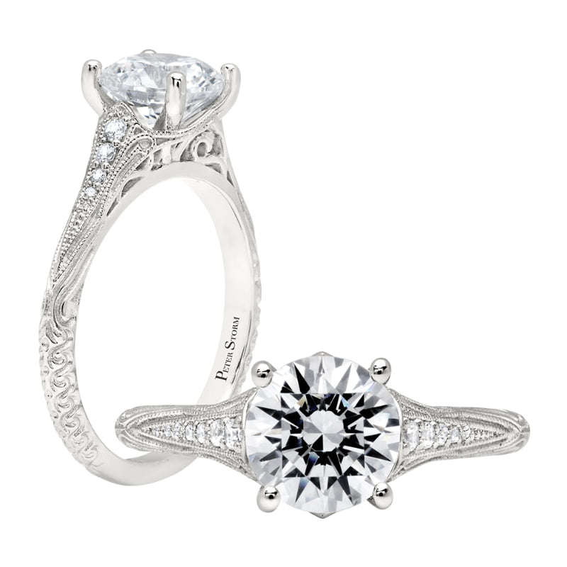 Peter Storm 14k White Gold Vintage Engagement Ring