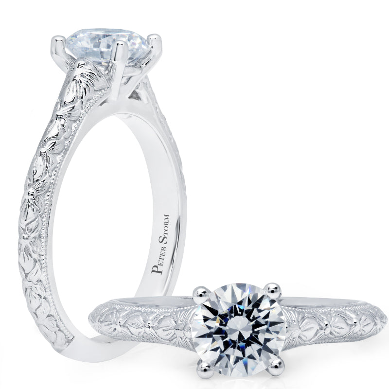 Peter Storm 14k White Gold Vintage Engagement Ring