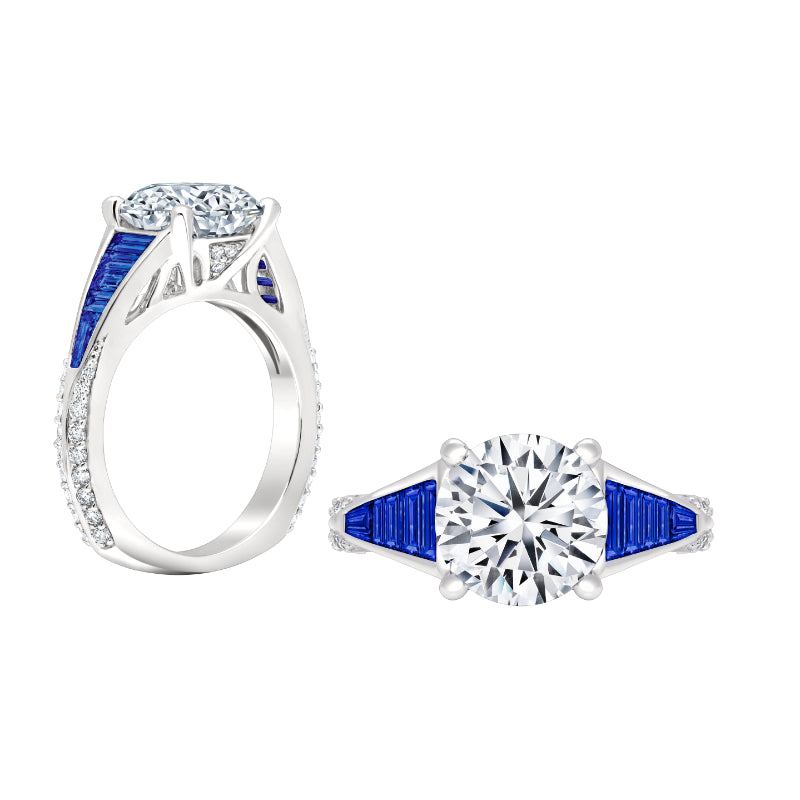 Peter Storm 14k White Gold 3 Stone Engagement Ring