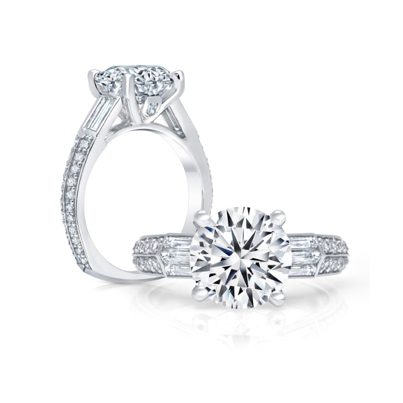 Peter Storm 14k White Gold 3 Stone Engagement Ring